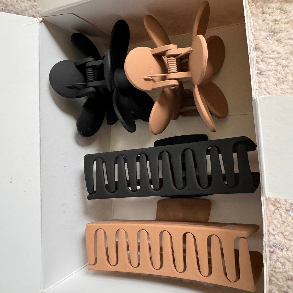 Rectangle & FlowervHair Clips